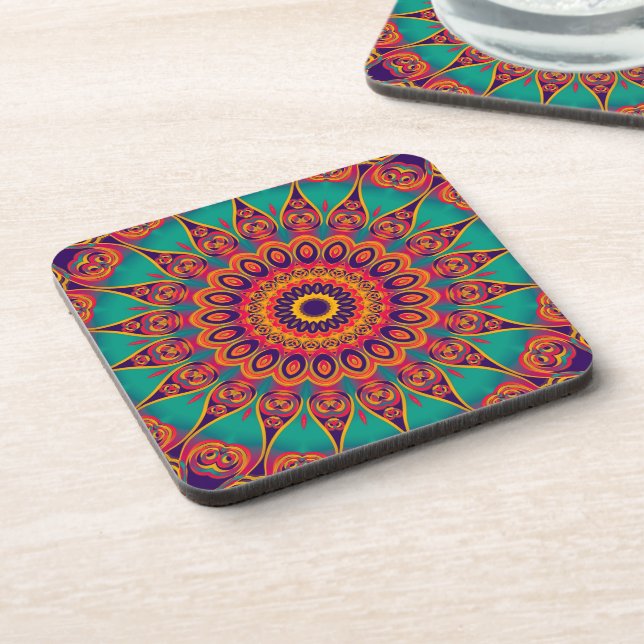 Tattoo Kaleidoscope Fractal Coaster (Left Side)
