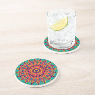 Tattoo Kaleidoscope Fractal Coaster