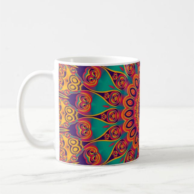Tattoo Kaleidoscope Fractal Coffee Mug (Left)
