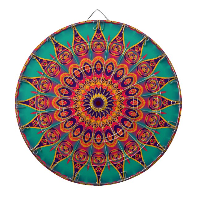 Tattoo Kaleidoscope Fractal Dartboard (Front)