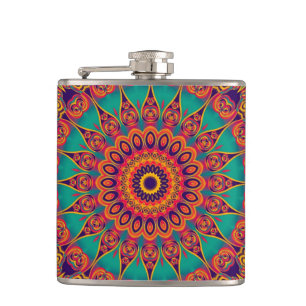 Tattoo Kaleidoscope Fractal Hip Flask
