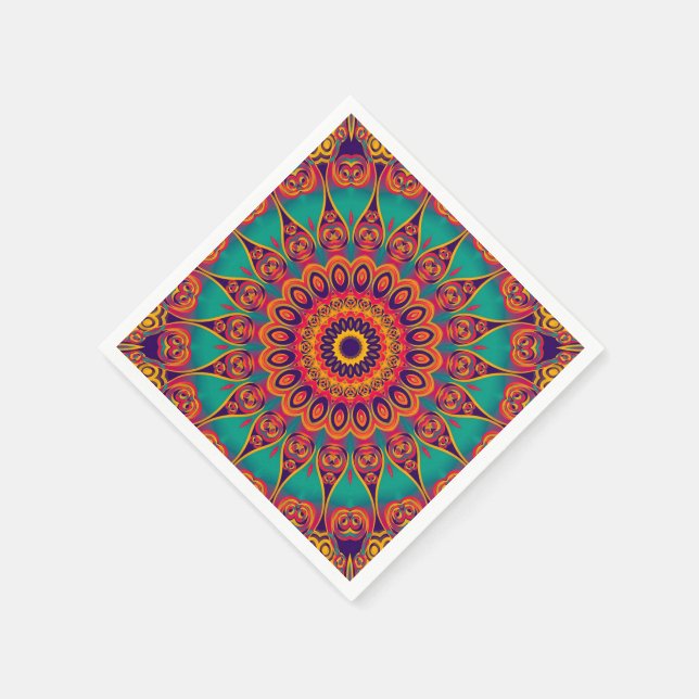 Tattoo Kaleidoscope Fractal Napkin (Corner)