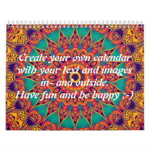 Tattoo Kaleidoscope II + your text & images Calendar