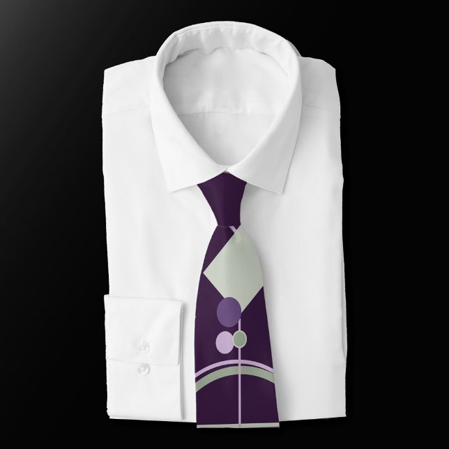 Tattoo Linework | Bohemian Purple Green Monogram Tie (Creator Uploaded)