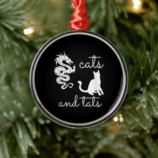 Tattoo Lover Gifts Cats And Tats Dragon Kitten Metal Ornament