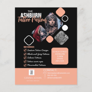 Tattoo Parlour Poster - Custom Black blush Flyer