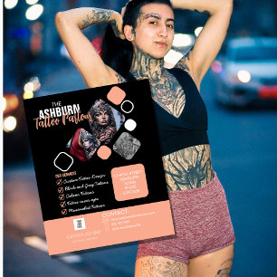 Tattoo Parlour Poster - Custom Black blush Flyer