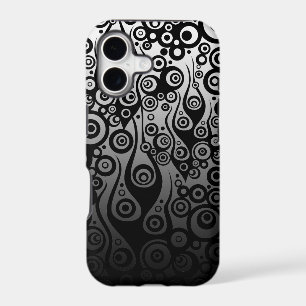 Tattoo Pattern ART - black flames & circles