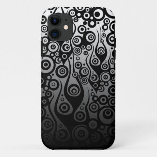 Tattoo Pattern ART - black flames & circles iPhone 11 Case