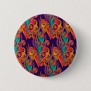 Tattoo Pattern Art - flames & circles 6 Cm Round Badge
