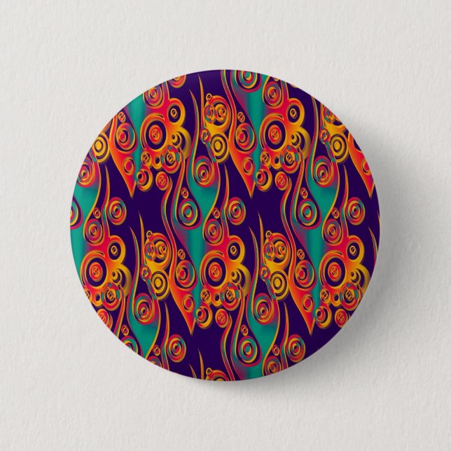 Tattoo Pattern Art - flames & circles 6 Cm Round Badge (Front)
