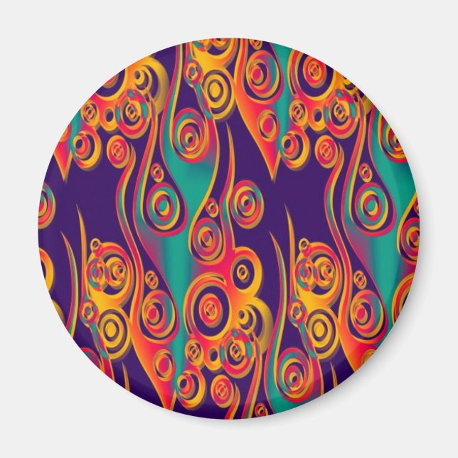 Tattoo Pattern Art - flames & circles Magnet (Front)