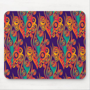 Tattoo Pattern Art - flames & circles Mouse Pad