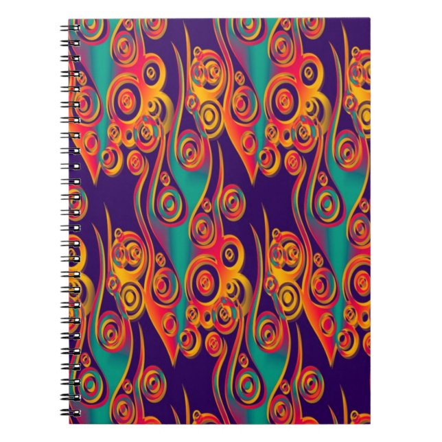Tattoo Pattern Art - flames & circles Notebook (Front)