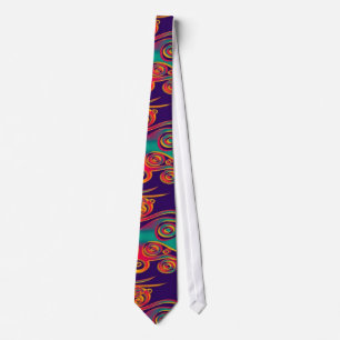 Tattoo Pattern Art - flames & circles Tie