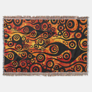 Tattoo Pattern ART - flames & circles + your idea Throw Blanket