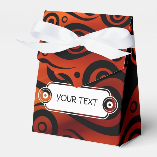 Tattoo Pattern Art - flames & circles + your text Favour Box (Front Side)