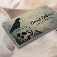 Tattoo & Piercing Gothic Crow Skull & Rose Flowers