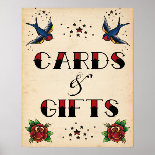 Tattoo Rockabilly Vintage Cards and Gifts Sign