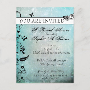 Tattoo Rose and Fluers Bridal Shower Invitation