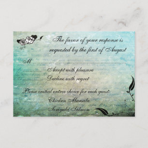 Tattoo Rose and Fluers Muerte Skull Reception Card