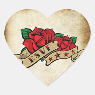 Tattoo Rose Rockabilly Urban RSVP Seals