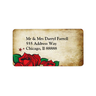 Tattoo Rose Wedding Label