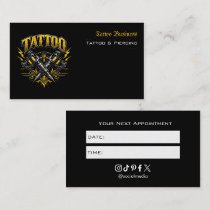Tattoo Salon Appointment Reminder Business Card