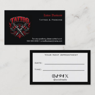 Tattoo Salon Appointment Reminder Business Card