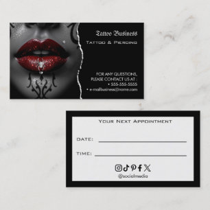 Tattoo Salon Appointment Reminder Business Card