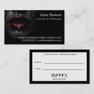 Tattoo Salon Appointment Reminder Business Card