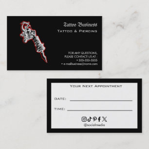 Tattoo Salon Appointment Reminder Business Card