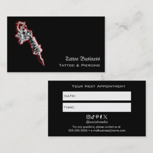 Tattoo Salon Appointment Reminder Business Card