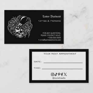 Tattoo Salon Appointment Reminder Business Card