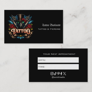 Tattoo Salon Appointment Reminder Business Card