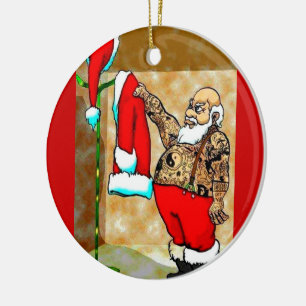 tattoo santa ornament