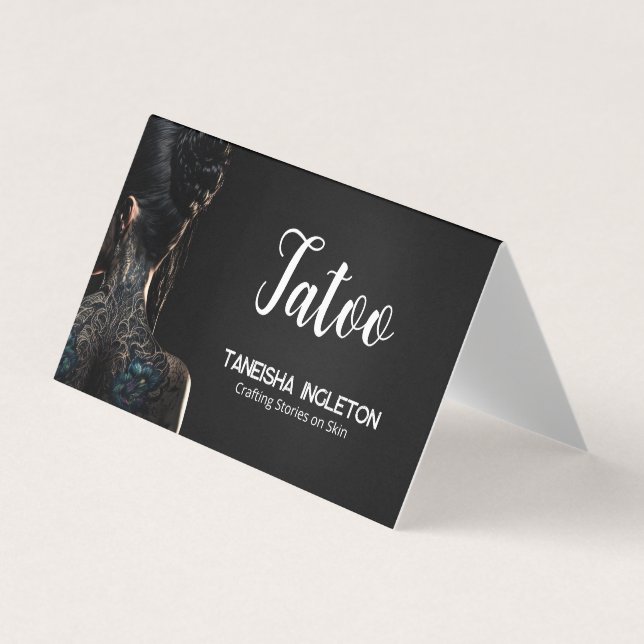 Tattoo Shop Custom QR Business Card (Front)