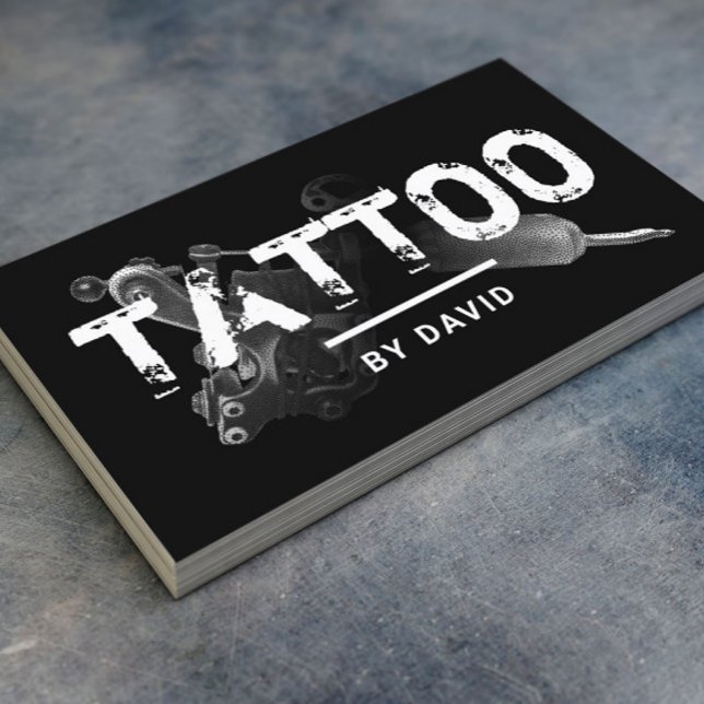 Tattoo Shop Tattoo Gun Professional Tattoo Artist Business Card (Creator Uploaded)