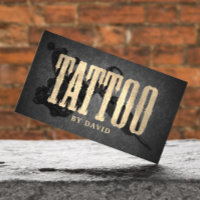 Tattoo Shop Tattoo Gun Vintage Gold Typography