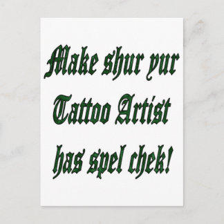 Tattoo Spell Check Postcard