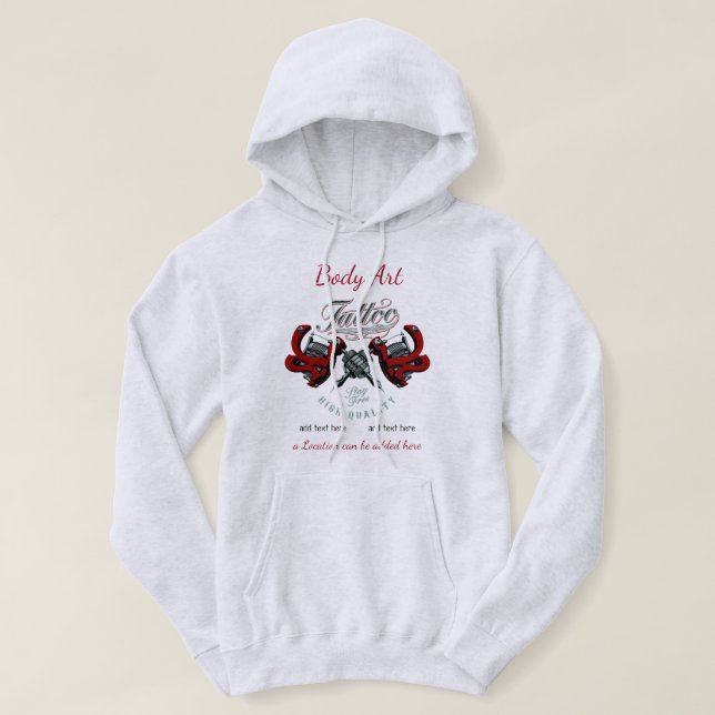 Tattoo Studio Basic Hooded Sweatshirt (Design Front)