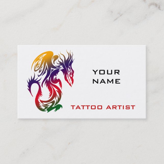 Tattoo Studio Business Cards Dragon (Front)