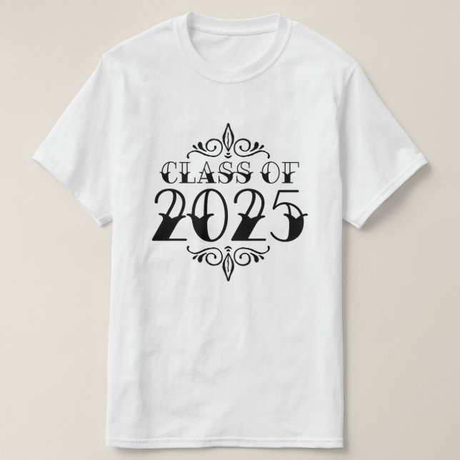  Tattoo Style Class of 2025 Graduation  T-Shirt (Design Front)