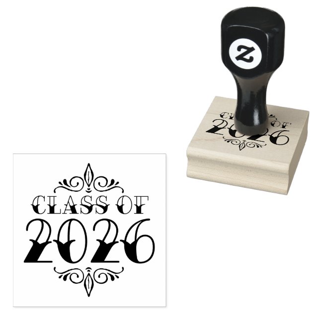 Tattoo Style Class of 2026 Graduation Rubber Stamp (Stamped)