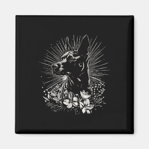 Tattoo Style Lover Belgian Malinois Retro Dog _1 Magnet