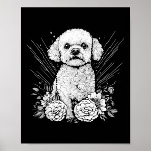 Tattoo Style Lover Bichon Frise Retro Dog _1 Poster