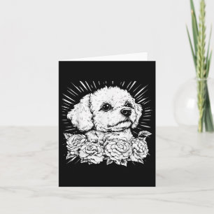 Tattoo Style Lover Bichon Frise Retro Dog  Card