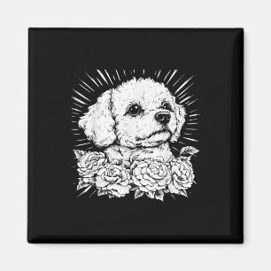 Tattoo Style Lover Bichon Frise Retro Dog Magnet