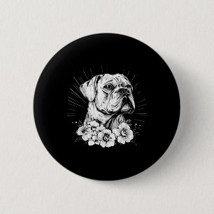 Tattoo Style Lover Boxer Retro Dog 6 Cm Round Badge