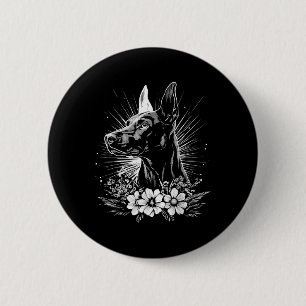 Tattoo Style Lover Doberman Pinscher Retro Dog 6 Cm Round Badge